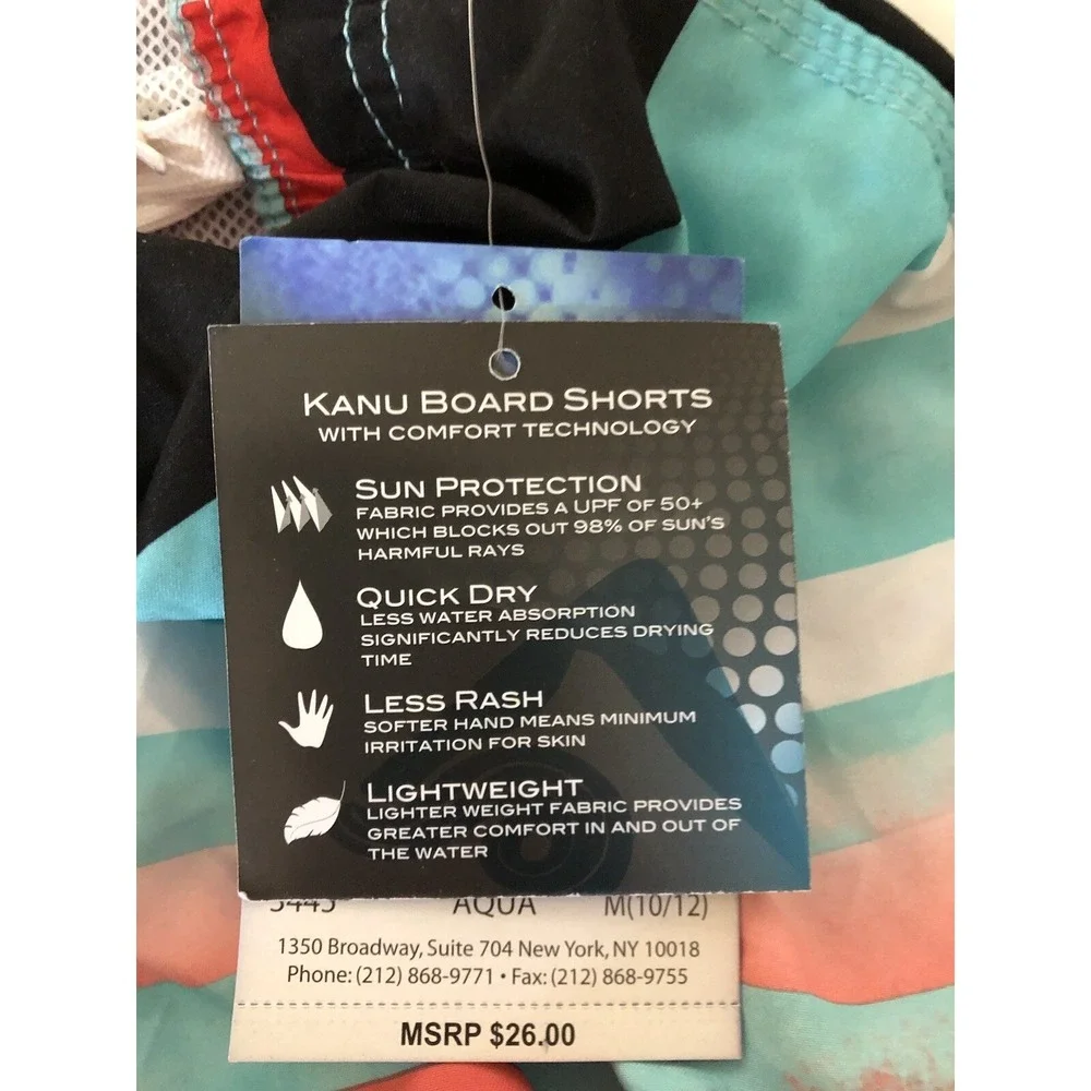Kanu Surf Boys' Reflection‎ Quick Dry UPF 50+ Beach Swim Trunk Medium 10/12 NWT